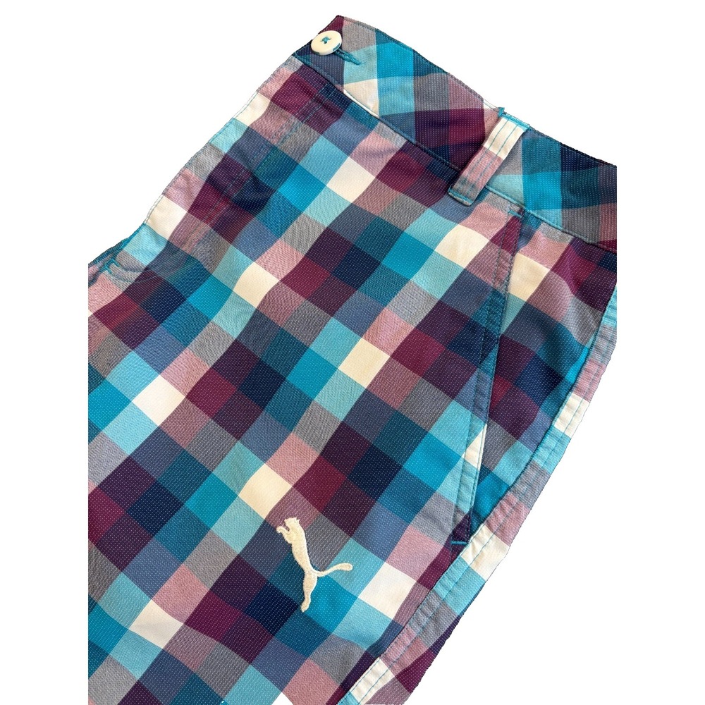 Puma Golf Jackpot Shorts Vibrant Orange With Palm Print Waistband Men's 34